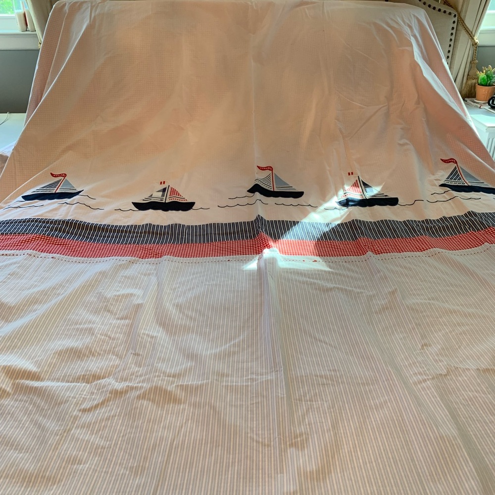 Pottery Barn Kids Sailboat Duvet Cover - Red, Blue, White